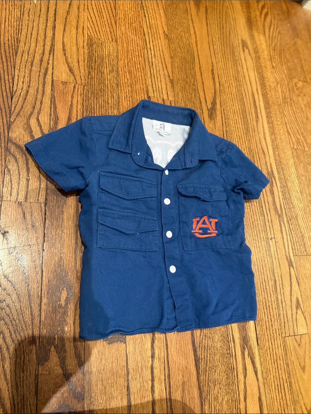 Auburn Tigers Navy Kids Button-Up Shirt